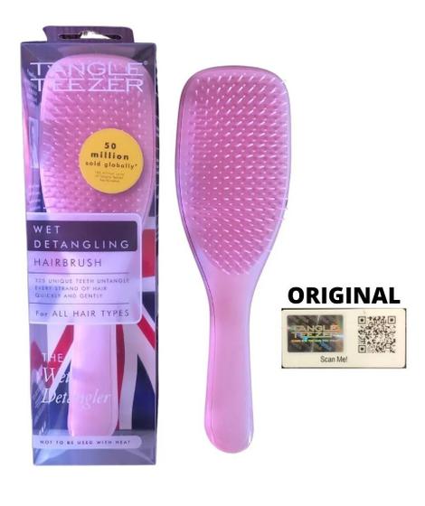 Menor preço em Escova Cabelo Tangle Teezer Wet Detangler Millenial Pink Original QR-Code Desembaraça Molhado Banho