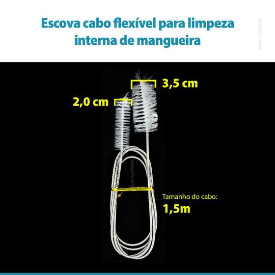 Imagem de Escova Cabo Flexível Limpeza Mangueira Filtro Cânister 1,5M