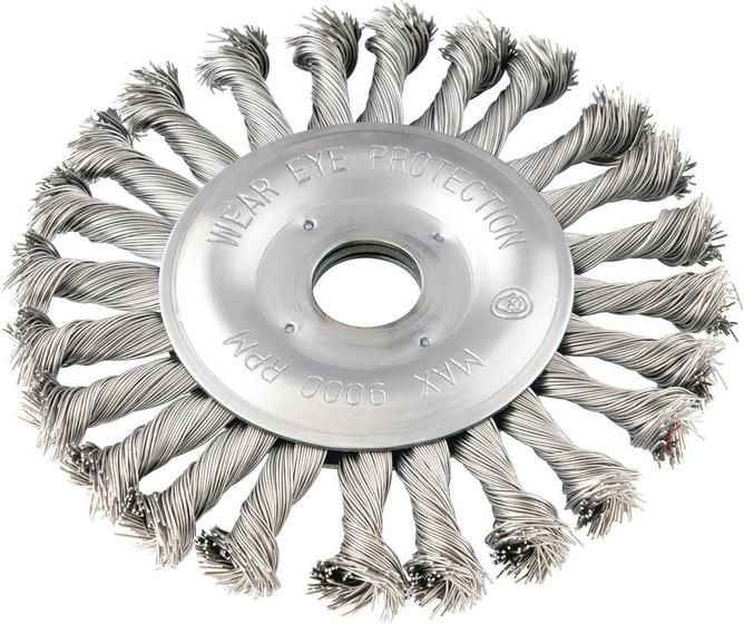 Imagem de Escova circular torcida 4.1/2x1/2 furo 7/8" aço inox 12500rpm - Vonder