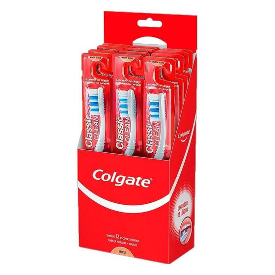 Imagem de Escova Colgate Classic Clean Leve 12 Pague 9 - Embalagem com 12 Unidades