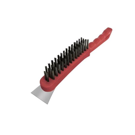 Imagem de Escova de Aço 4 Fileiras com Espátula e Cabo Plástico - Cortag