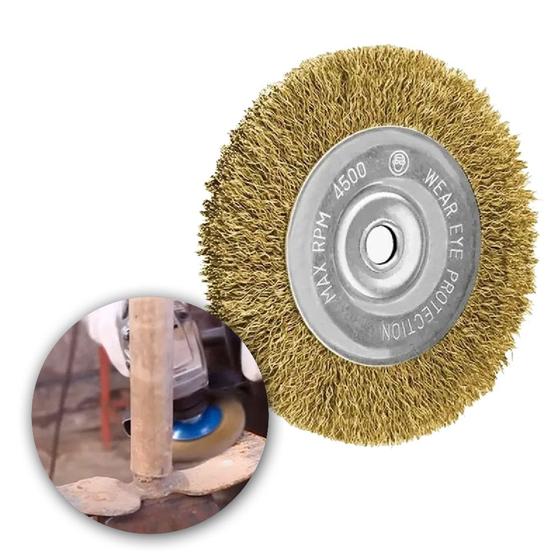 Escova de Aço Circular Para Emerilhadeira 6 Pol Para MotoEsmeril MTX Latonada Ondulada 150mm Menor preço em Escova de Aço Circular Para Emerilhadeira 6 Pol Para MotoEsmeril MTX Latonada Ondulada 150mm