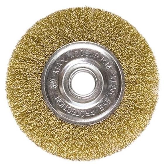 Escova de aço tipo circular 150mm fio ondulada mtx Menor preço em Escova de aço tipo circular 150mm fio ondulada mtx
