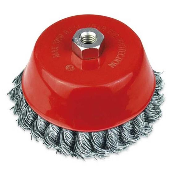 Imagem de Escova de Aço Trançado Tipo Copo Com Rosca 60mm - Rocast0