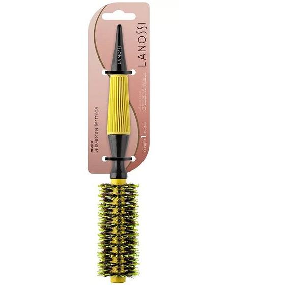 Imagem de Escova de Cabelo Alisadora Termica Ceramic Yellow 12MM Lanossi LS0009