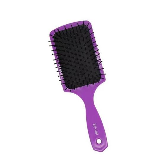 Imagem de Escova de Cabelo Almofadada Retangular Lilas Salles Profissional
