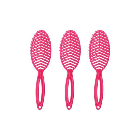 Imagem de Escova de Cabelo Darma Flex Oval 338 Pink - Kit C/ 3un