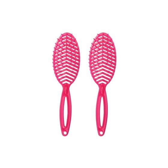 Imagem de Escova De Cabelo Darma Flex Oval 338 Pink - Kit Com 2Un