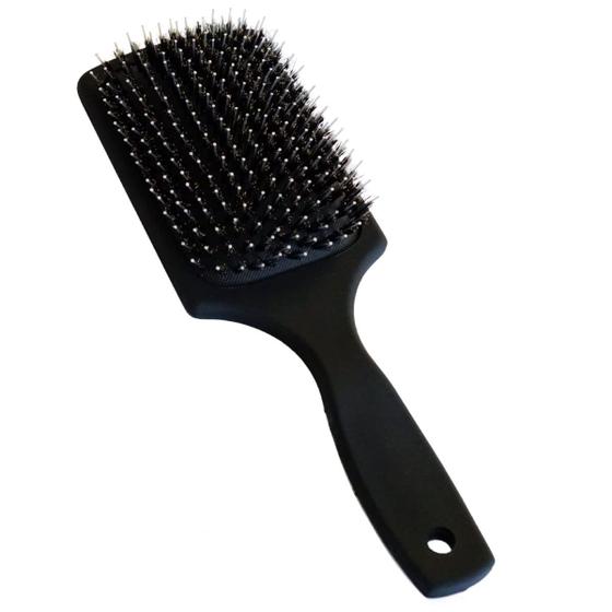 Imagem de Escova de cabelo Everlong Evercare Boar Bristle preta para todos os cabelos