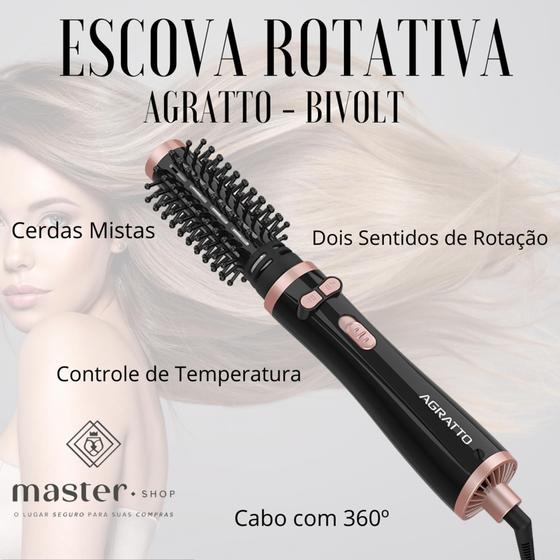 Imagem de Escova de Cabelo Rotativa Della Bivolt  (127v/220v)- Agratto