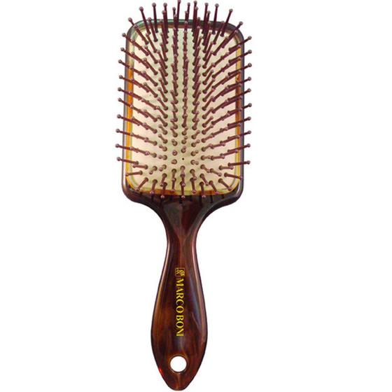 Imagem de Escova de cabelo tipo raquete tartaruga média marco boni