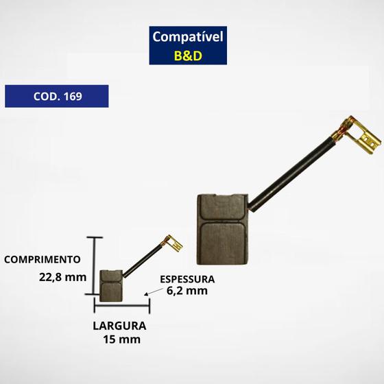 Imagem de Escova De Carvão P/ B&d Esmerilhadeira 618/622 C169g