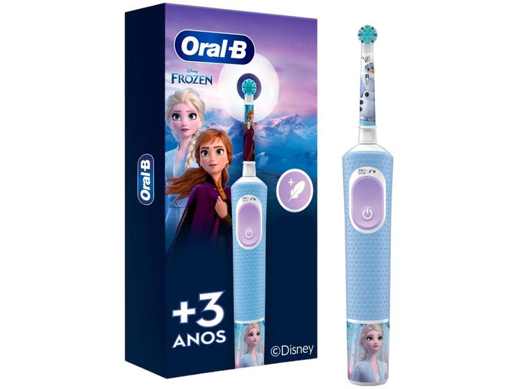 Imagem de Escova de Dente Elétrica Recarregável Infantil Oral-B Vitality Frozen com Refil