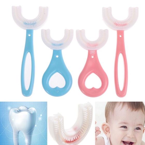Escova de dente em Forma de U 360 Graus para criança de 2 a 6 anos