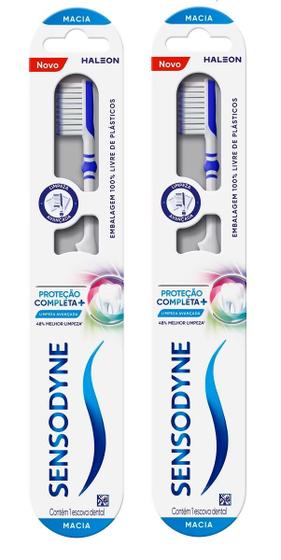 Imagem de Escova de Dente Ext Macia Proteção Completa Sensodyne Kit X2