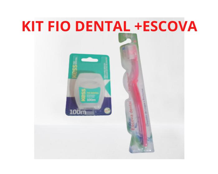 Imagem de  escova de dente+ fio dental 100m -Kit De Higiene Oral Viagem Light