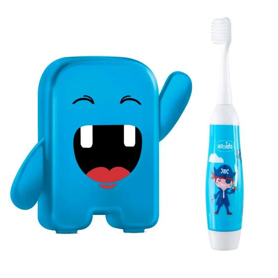 Imagem de Escova De Dente Infantil Azul Com Porta Dentes