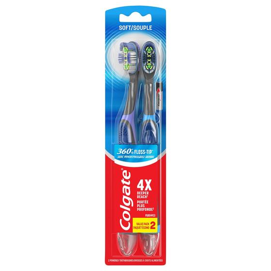 Imagem de Escova de dentes Colgate 360 Vibrate Deep Clean, pacote com 2 baterias