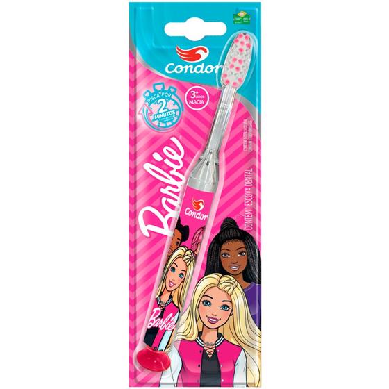 Imagem de Escova De Dentes Infantil Barbie Com Led Pisca 2 Min Meninas