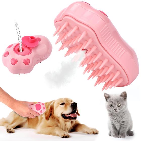 Imagem de Escova de higiene para animais de estimação Mity rain Pink Paws Self Cleaning Steamy