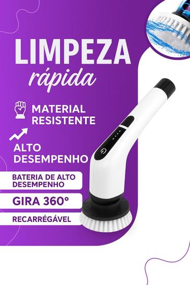 Escova De Limpeza Esfregão Mop Elétrico 9 Em 1 Giratório 360 Ajustavel Recarregavel Cozinha USB - Dyanna