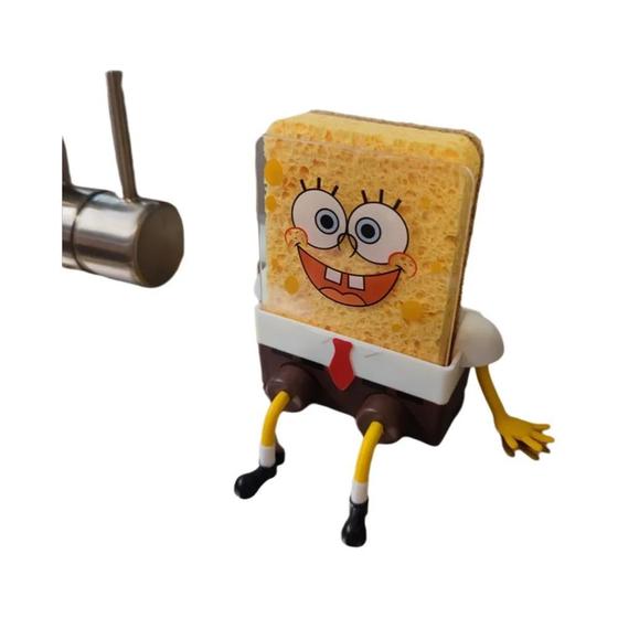 Imagem de Escova de Louça Reutilizável Bob Esponja - Com Suporte