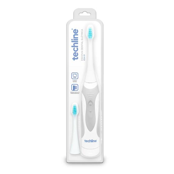 Imagem de Escova Dental a Pilhas EDA01 Cinza com Refil - Techline