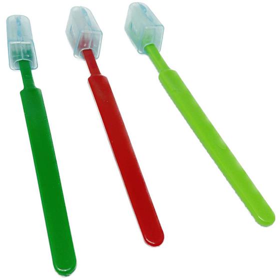 Imagem de Escova dental adulto macia com protetor de cerdas - Kit com 50 unidades