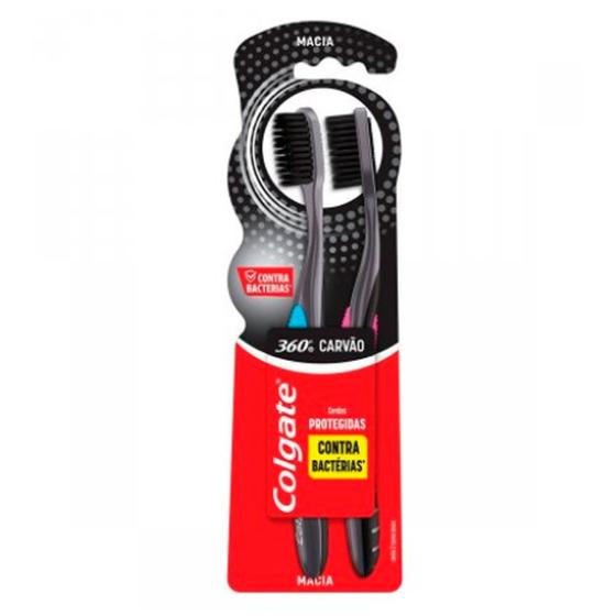 Escova Dental Colgate 360º Black Macia Cabeça Compacta Cores Sortidas Leve 2 Menor preço em Escova Dental Colgate 360º Black Macia Cabeça Compacta Cores Sortidas Leve 2