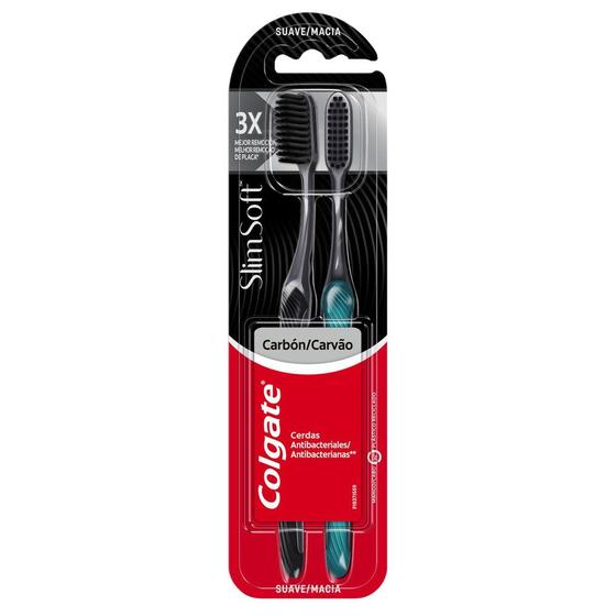 Imagem de Escova Dental Colgate Slim Soft Black Macia Cores Sortidas Leve 2 Pague 1
