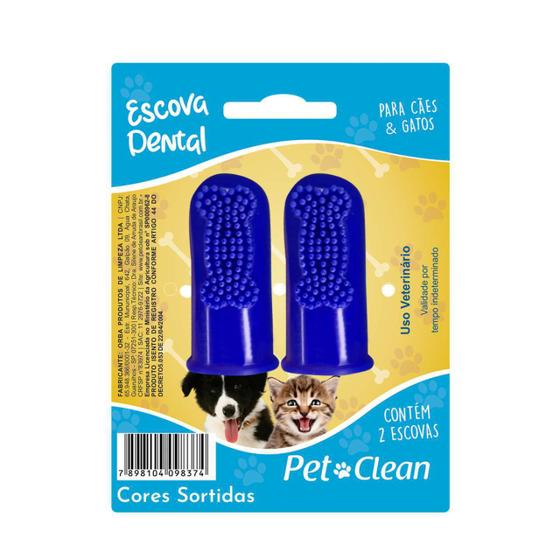 Escova Dental Dedeira Solapa Para Cães E Gatos Pet Clean 2un - Escova e ...