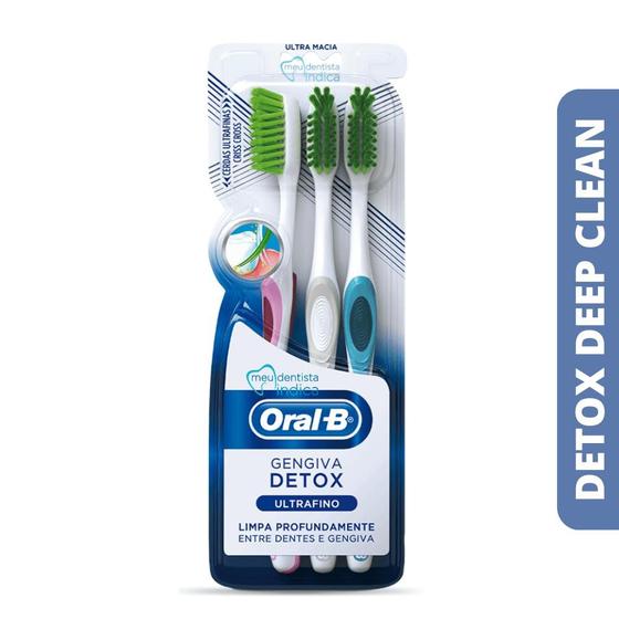 Imagem de Escova Dental Detox Deep Clean  Oral-B  3 unidades