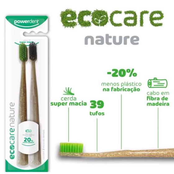 Imagem de Escova Dental Ecológica Eco Care Nature C/ 2 Powerdent