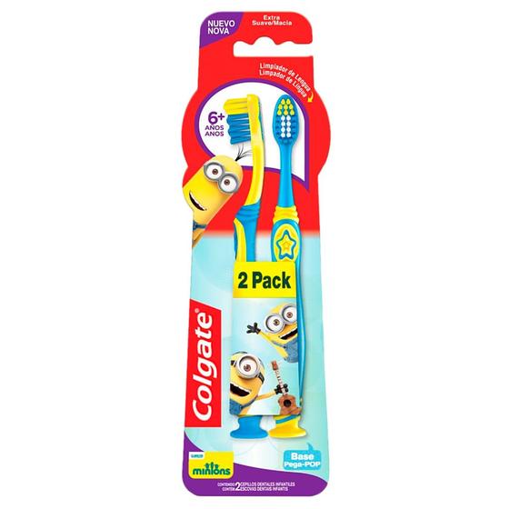 Imagem de Escova Dental Infantil Colgate Minions Extra Macia 6+ Anos Cores Sortidas 2 Unidades