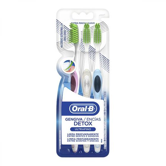 Imagem de Escova Dental Oral-b Plus Gengiva Detox Extra Macia 3 Unidades