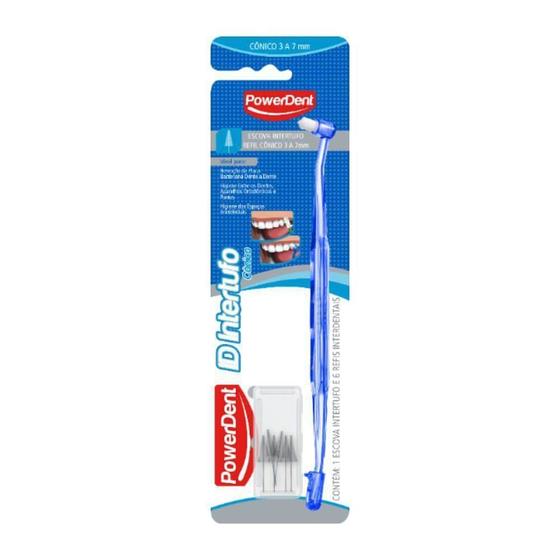 Imagem de Escova Dental Powerdent Intertufo + Refil Interdental 3 a 7mm 6 Unidades