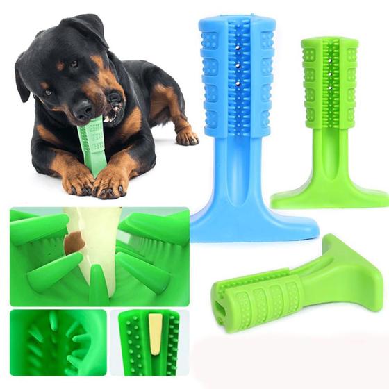 Escova Dente Mordedor Canino Bucal Cão Pet Limpeza Remove Tártaro ...