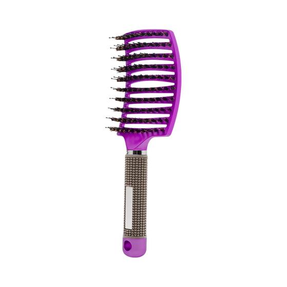 Imagem de Escova Desembaraçadora de Cabelo com Cerdas de Nylon - Pente de Massagem para Cabelos Molhados e Encaracolados