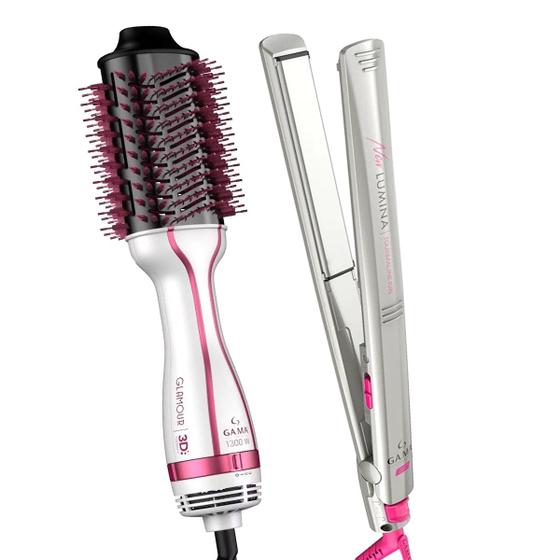 Imagem de Escova Gama Italy 4 Em 1 Ceramica Ion Secadora Alisadora Volume 1300w Cabelo Umido Glamour Pink Prancha 430ºf News