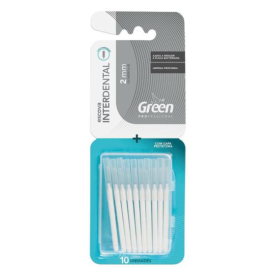 Imagem de Escova interdental cilindr 2 mm com capa 10un - green