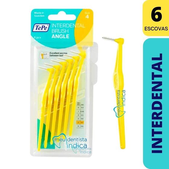 Imagem de Escova Interdental Macia  Tepe c/ Cabo Amarela Size 4  0.7mm  6 unidades