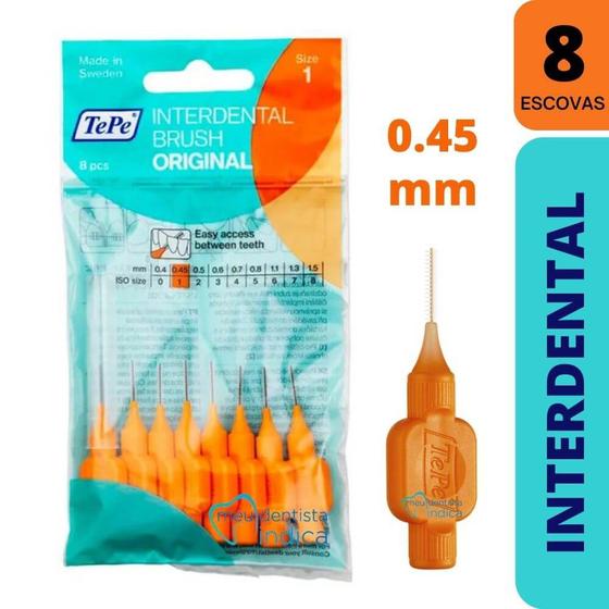 Imagem de Escova Interdental Macia  Tepe Original Laranja Size 1  0.45mm  8 unidades