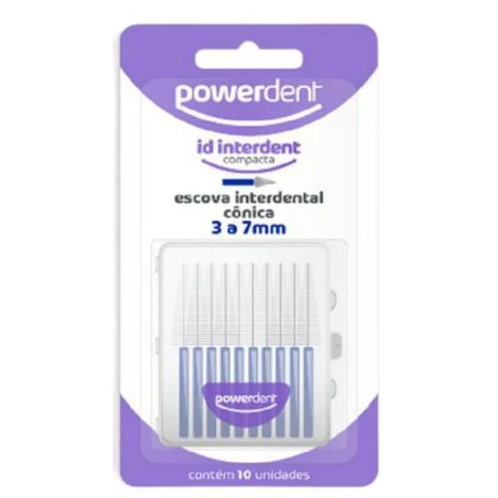 Imagem de Escova Interdental PowerDent Cônica Refil 3-7mm 10 Unidades