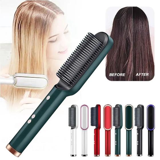 Imagem de Escova Modeladora Alisadora 5 em 1 Multifuncional Profissional Elétrica Cabelo Alisa Pente Quente Prancha Chapinha Salão