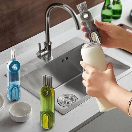Escova Multiuso 3 em 1 Para Limpeza de Garrafas Mamadeiras 3X1 Menor preço em Escova Multiuso 3 em 1 Para Limpeza de Garrafas Mamadeiras 3X1