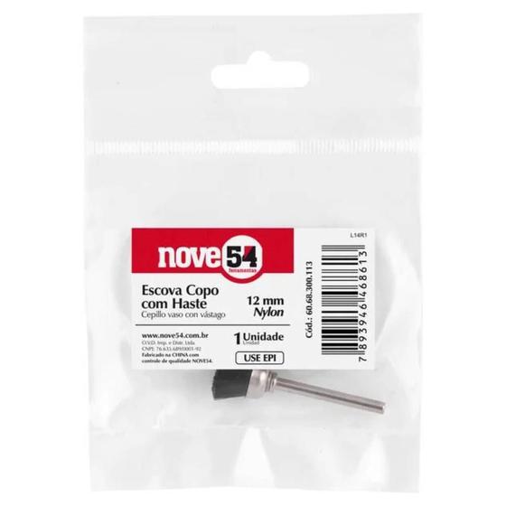 Imagem de Escova Nylon Copo 12mm Com Haste P/ Microretifica NOVE54