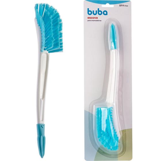 Imagem de Escova Para Mamadeira Com Limpador De Bico Azul 12728 - Buba
