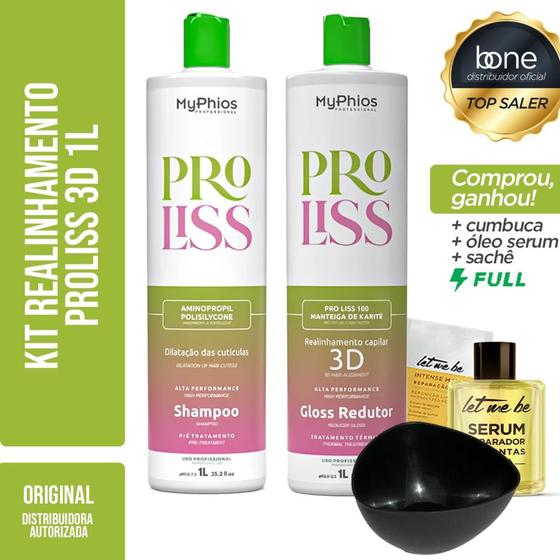 Imagem de Escova Progressiva Proliss Myphios Shampoo 1L+Gloss 1L - My Phios