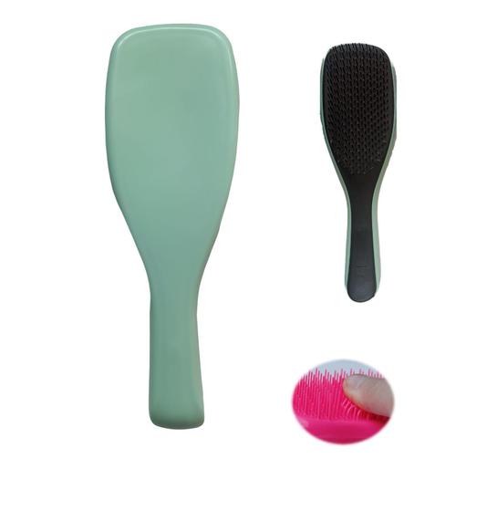 Imagem de Escova Raquete Cerdas De Silicone Ideal Para Mega Hair Verde