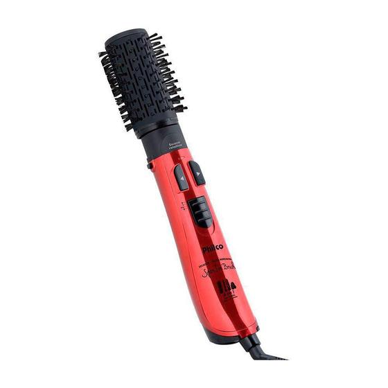 Imagem de Escova Rotativa Philco Ceramic Spin Ion Brush 4 em 1 - Preto com Vermelho